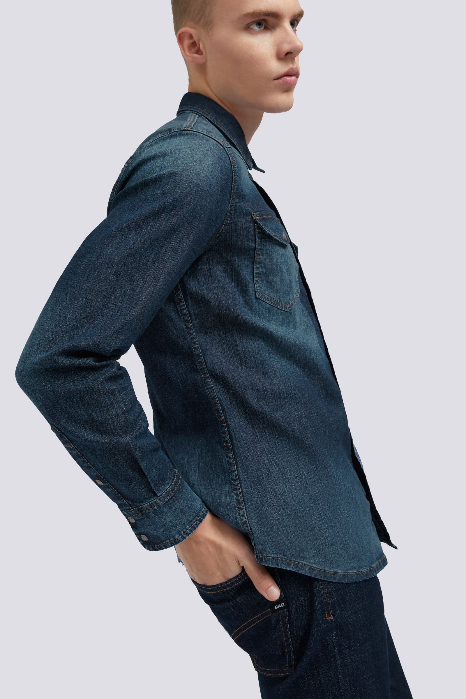 KANT NEW 09MD Camicia uomo in denim slim fit GAS Jeans