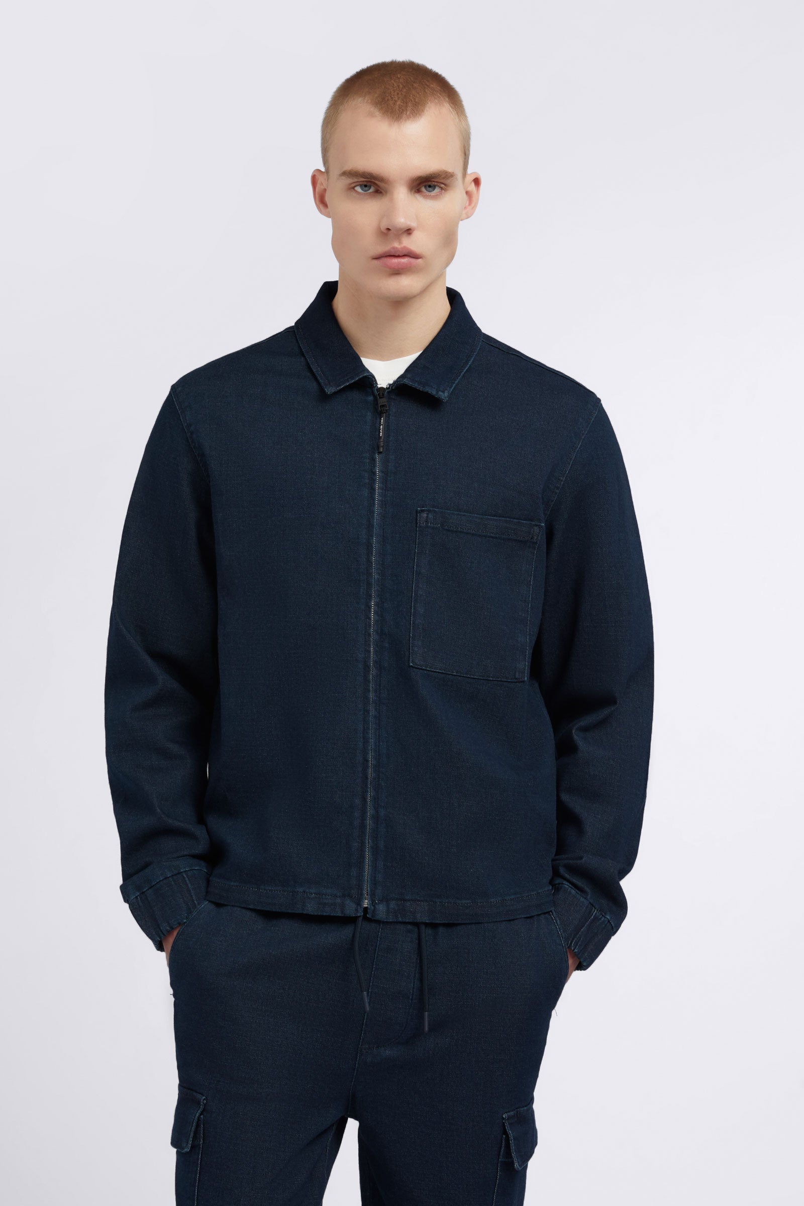 Jeans shirt with zip clearance