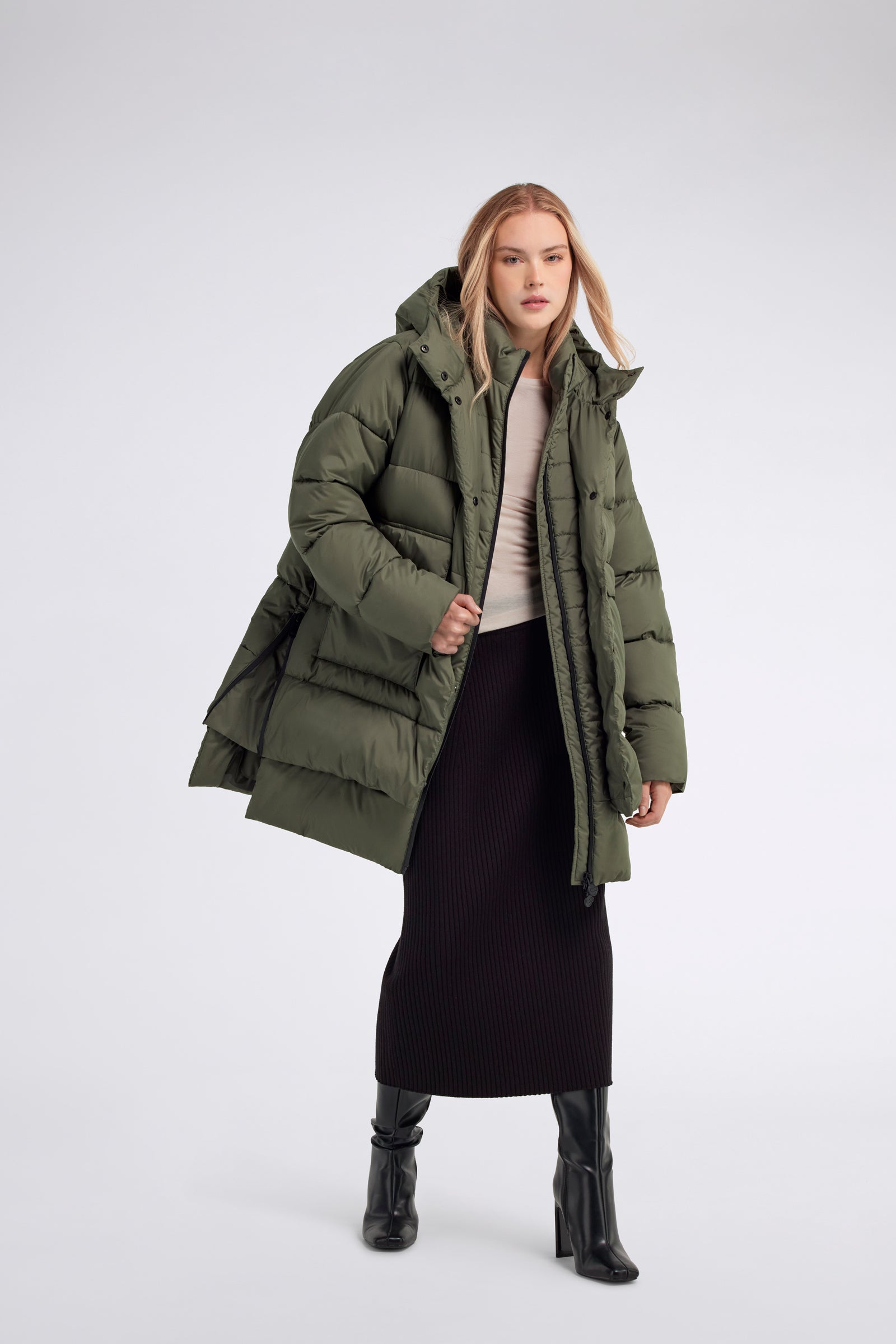 Green down coat best sale